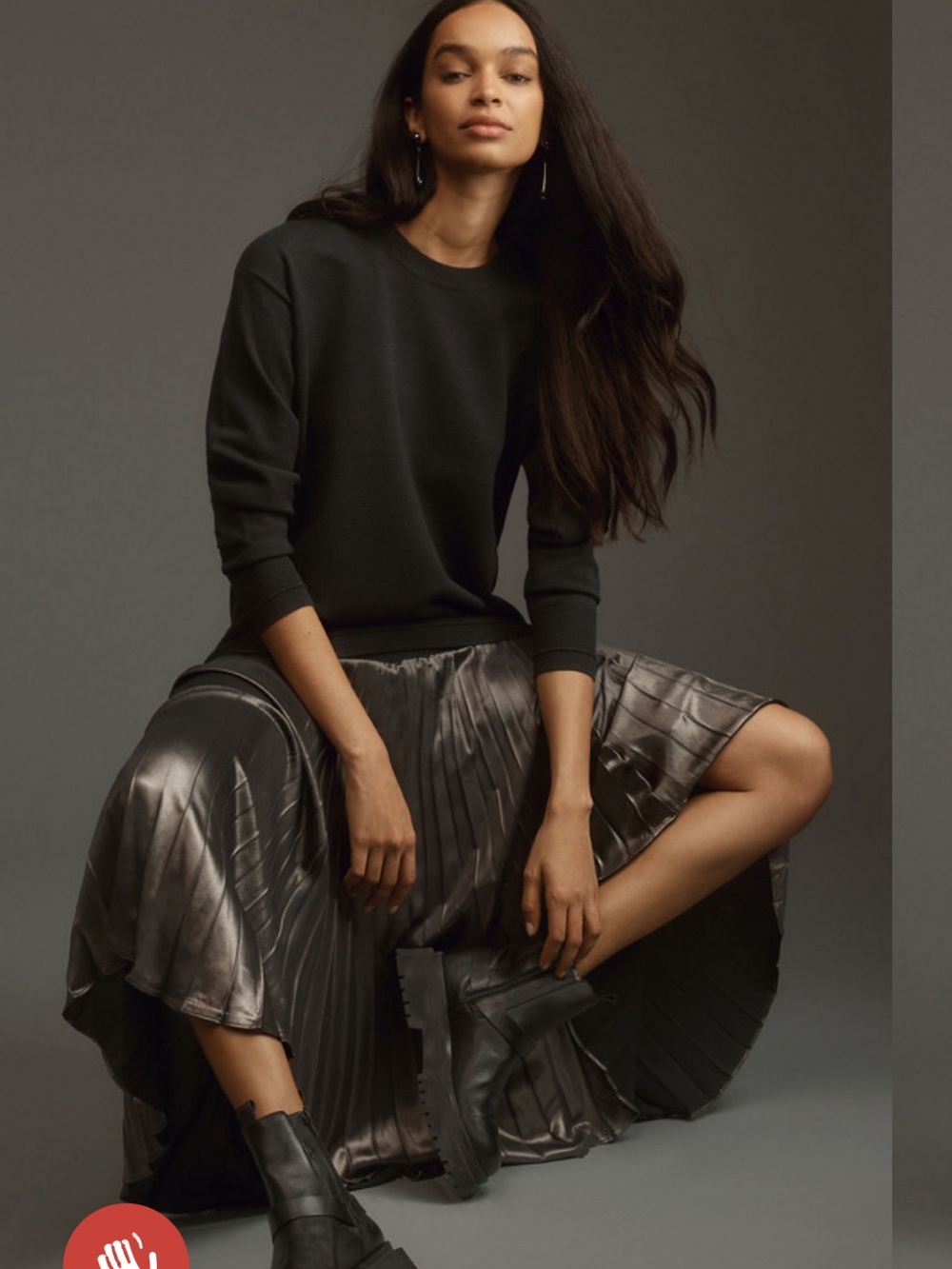 NWT Anthropologie size XL Twofer pleated sweater dress midi edition